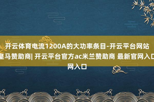 开云体育电流1200A的大功率条目-开云平台网站皇马赞助商| 开云平台官方ac米兰赞助商 最新官网入口