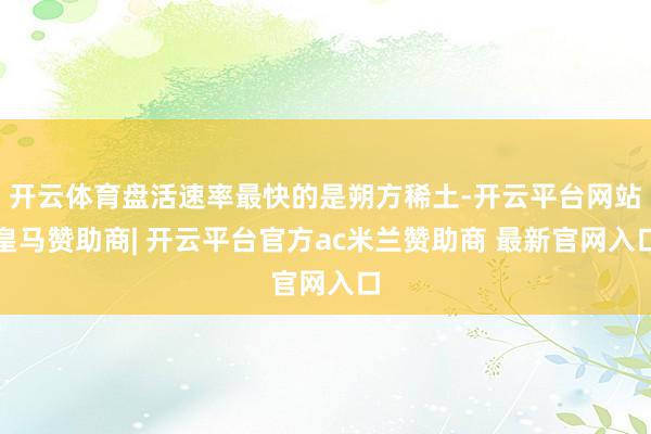 开云体育盘活速率最快的是朔方稀土-开云平台网站皇马赞助商| 开云平台官方ac米兰赞助商 最新官网入口