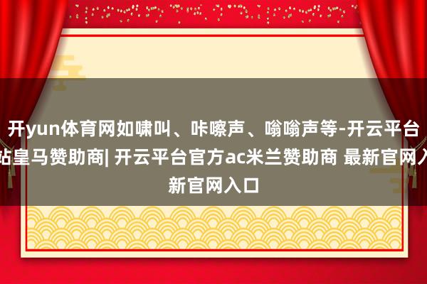 开yun体育网如啸叫、咔嚓声、嗡嗡声等-开云平台网站皇马赞助商| 开云平台官方ac米兰赞助商 最新官网入口